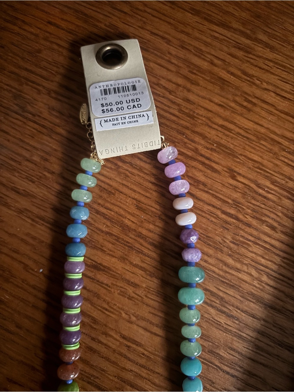 Anthropologie Rainbow Stone Necklace - Picture 2 of 2